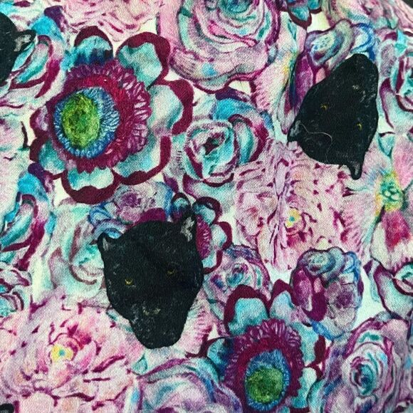TOPSHOP PANTHER FLORAL PRINT SKATER SKIRT SIZE 4 Pretty Little Liars - Picture 3 of 4